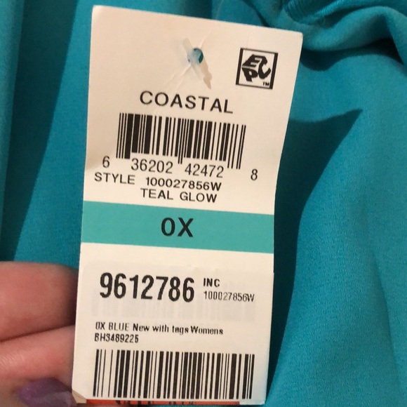 INC Wrap Top in Teal Glow - Picture 2 of 8